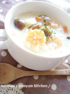 たっぷり野菜とエビのミルクスープ✿-レシピのメイン写真