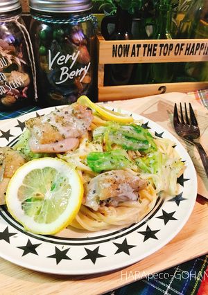 チキンとキャベツのレモンクリームパスタ。-レシピのメイン写真