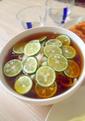 手打ちうどんDE冷たいすだち麺-レシピのメイン写真