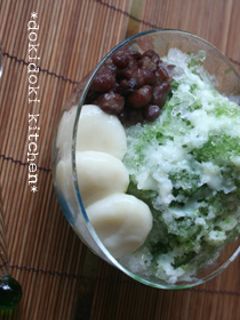 白玉入り♡青汁金時みるくカキ氷-レシピのメイン写真