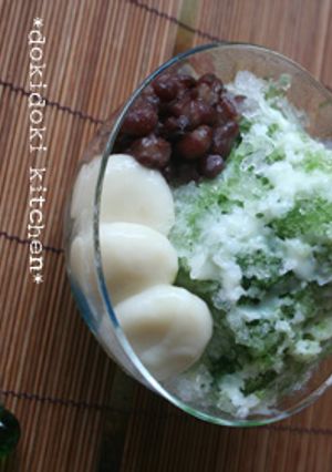 白玉入り♡青汁金時みるくカキ氷-レシピのメイン写真