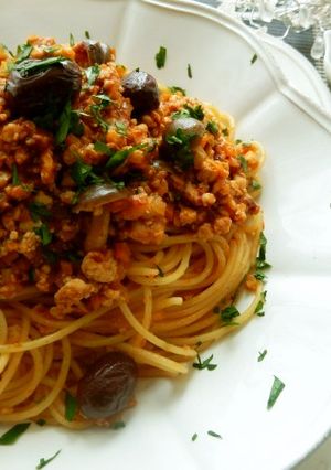 ヘルシーな豆腐のラグースパゲッティ-レシピのメイン写真
