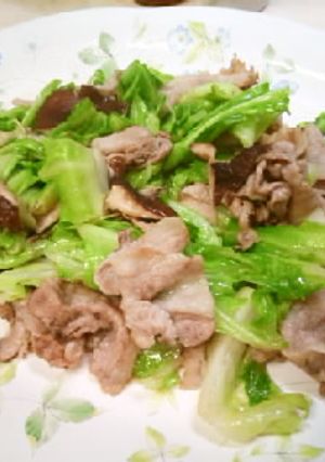キャベツと豚肉、しいたけの花椒炒め-レシピのメイン写真