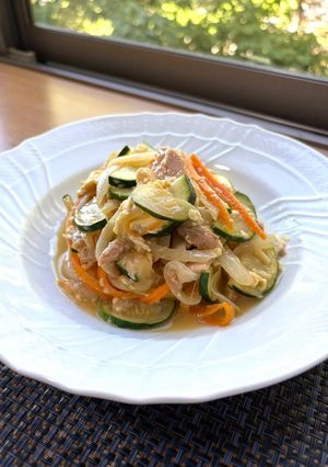 【簡単副菜】ズッキーニとツナのふわ玉炒め-レシピのメイン写真