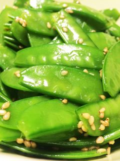 絹さやメイン☆モリモリ食べるおひたし-レシピのメイン写真