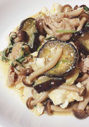茄子としめじと豚肉の炒め物-レシピのメイン写真