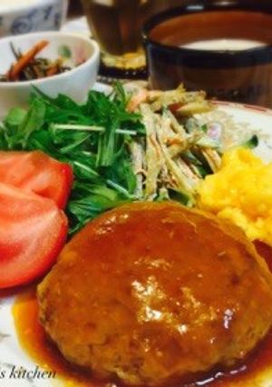 大豆&麩♡簡単ヘルシー煮込みハンバーグ-レシピのメイン写真