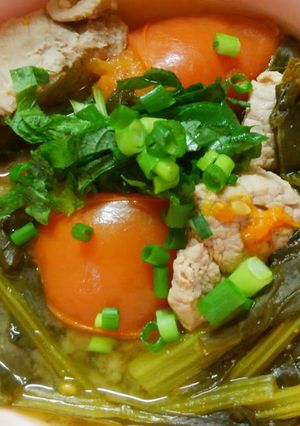 豚ヒレ肉と小松菜トマトの西京味噌の煮込み-レシピのメイン写真