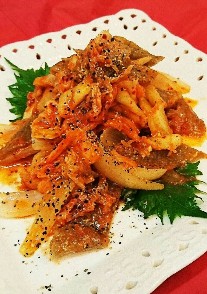 ヘルシー新玉ねぎと氷蒟蒻のキムチ味噌炒め-レシピのメイン写真