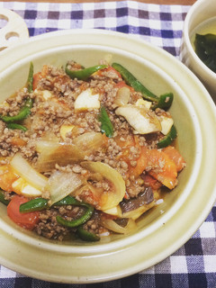 ジューシートマトのひき肉丼♪-レシピのメイン写真