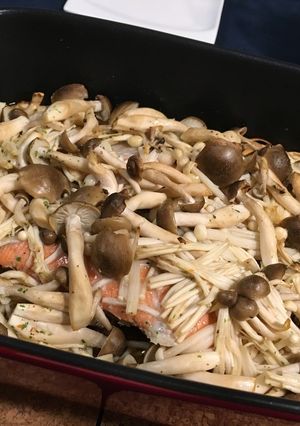 乗せてほっとく!鮭ときのこのオーブン焼き-レシピのメイン写真