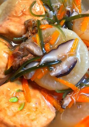 大根とがんもの含め煮 野菜あんかけ-レシピのメイン写真