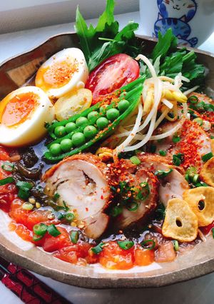 もずくを麺代わりに!低糖質トマトラーメン-レシピのメイン写真