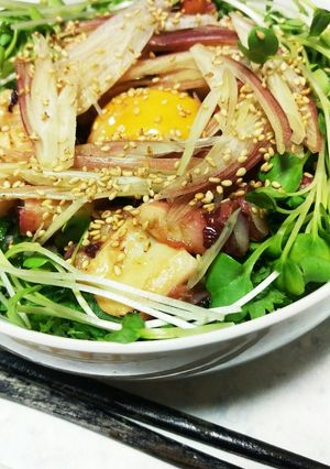 薬味たっぷり！タコユッケ丼-レシピのメイン写真