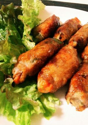 野菜の豚肉ロール◎オイスターソース焼き-レシピのメイン写真