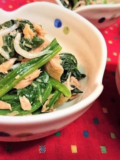 簡単【ほうれん草としらすのツナ醤油和え】-レシピのメイン写真