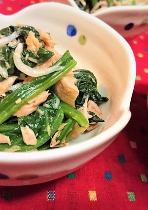 簡単【ほうれん草としらすのツナ醤油和え】-レシピのメイン写真