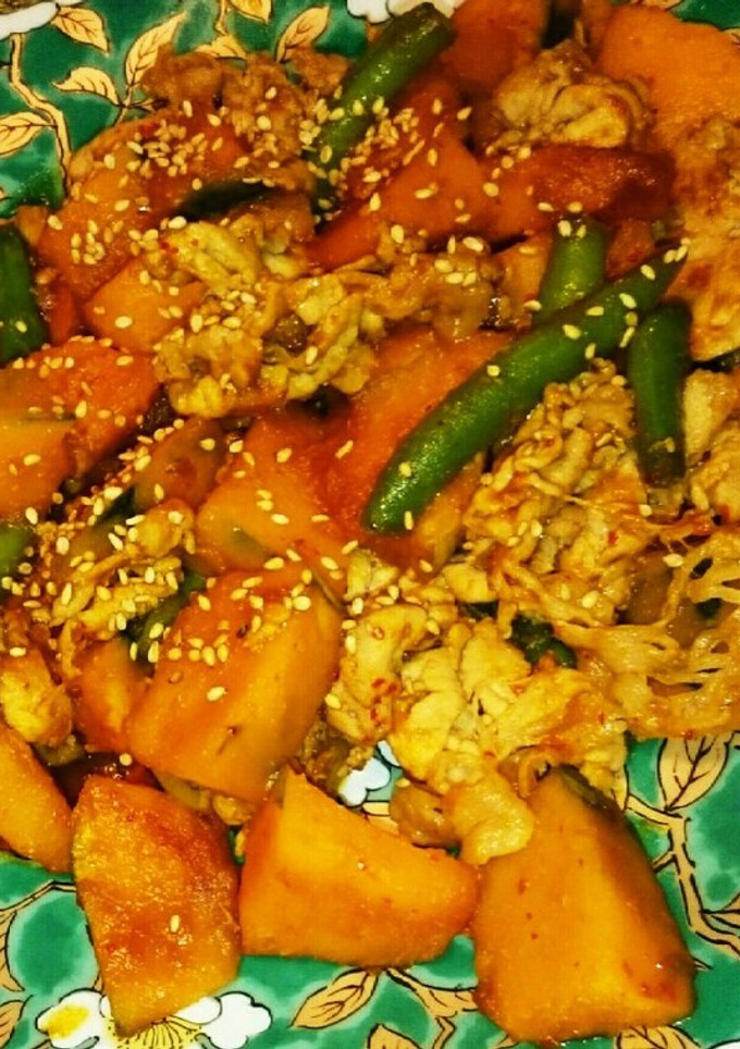 かぼちゃと豚肉のこってり炒め-レシピのメイン写真