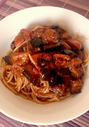 揚げナスのトマトソースパスタ～ノルマ-レシピのメイン写真