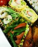 お弁当にウィンナーとインゲンのホイル焼き