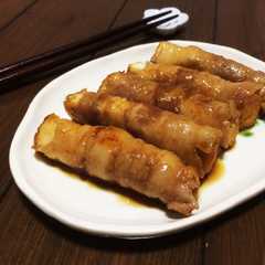 รูปของ 厚揚げと豚バラ肉の♡スティック肉巻き