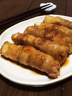 厚揚げと豚バラ肉の♡スティック肉巻き-レシピのメイン写真