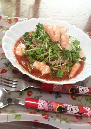 蕎麦de冷製トマトパスタ風-レシピのメイン写真