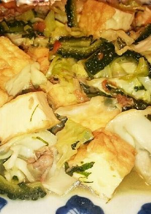 ゴーヤと厚揚げの味噌炒め-レシピのメイン写真