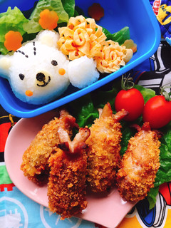 お弁当に!肉巻きソーセージでエビフライ風-レシピのメイン写真