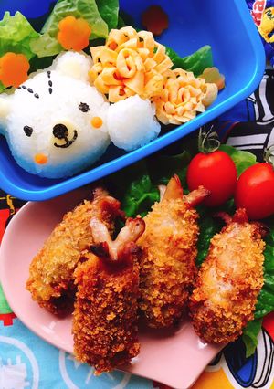 お弁当に!肉巻きソーセージでエビフライ風-レシピのメイン写真