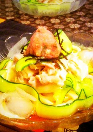 ＊薬味おろし梅で＊豚しゃぶの冷やしうどん-レシピのメイン写真