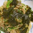 自家製なめ茸とひきわり納豆のパスタ