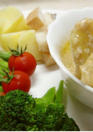 野菜と一緒に簡単ごまチーズフォンデュ-レシピのメイン写真
