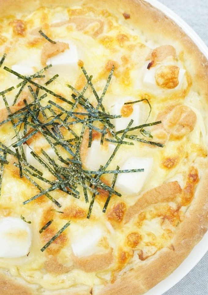 明太子とお餅の和風ピザ-レシピのメイン写真