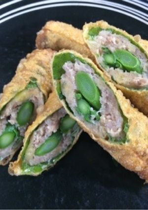アスパラ*ワンタン揚げ-レシピのメイン写真
