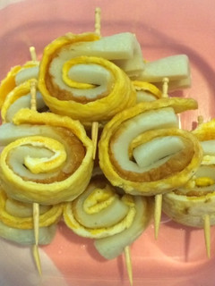 ちくわと薄焼き卵のクルクル巻き-レシピのメイン写真