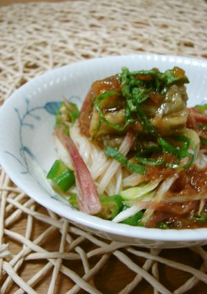 梅ダレで焼きナス＆そうめん♪-レシピのメイン写真