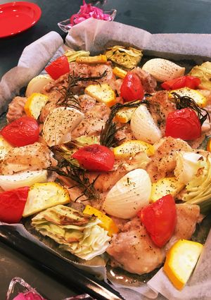 鶏肉と好きな野菜でオーブン焼き-レシピのメイン写真