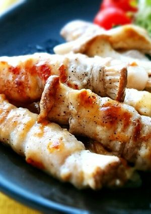 エリンギ×豚バラのカリカリチーズ焼き✾-レシピのメイン写真