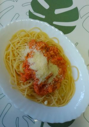 野菜どっさり！ミートソーススパゲティー♪-レシピのメイン写真