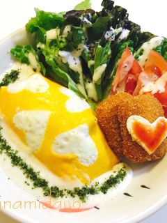 簡単可愛い!ハートオムライス♡-レシピのメイン写真