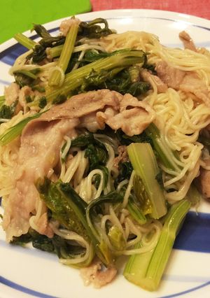 セロリの葉っぱでソーメンチャンプルー-レシピのメイン写真