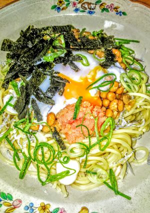 明太子としらすの納豆ﾊﾟｽﾀ-レシピのメイン写真