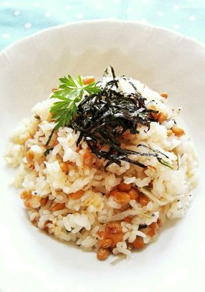 南高梅干しと納豆の和風チャーハン-レシピのメイン写真