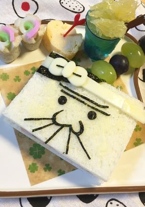 簡単キャラ弁☆バカボンのパパなのだサンド-レシピのメイン写真