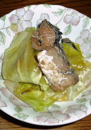 味付きサバ缶とキャベツの蒸し煮-レシピのメイン写真