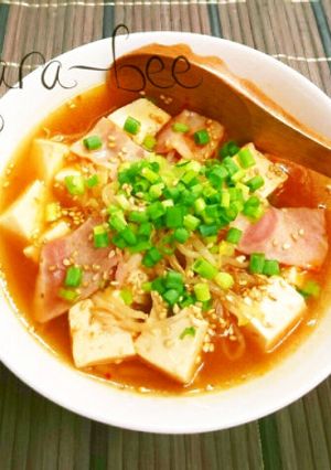 辛ウマ燃焼系♡お豆腐中華胡麻スープ-レシピのメイン写真