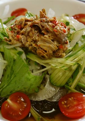 もずくで量増!ゆる糖質オフサラダそうめん-レシピのメイン写真