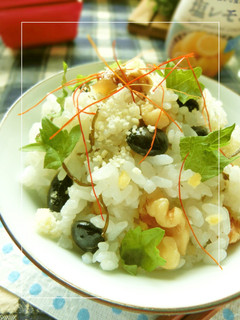 胡桃・黒豆の塩レモン×塩昆布混ぜごはん-レシピのメイン写真