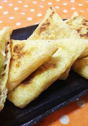 超簡単おつまみ！油揚げのネギおかか焼き-レシピのメイン写真